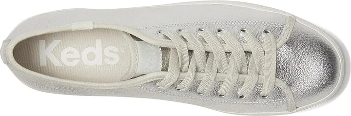 Keds Triple Up Leather Women's Shoes Silver Metallic Leather : 8.5 B - Medium - Image 2