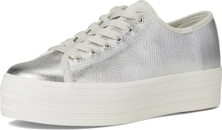 Keds Triple Up Leather Women's Shoes Silver Metallic Leather : 8.5 B - Medium - Image 5