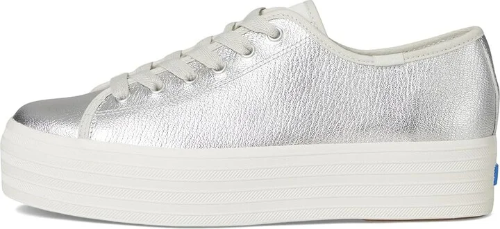 Keds Triple Up Leather Women's Shoes Silver Metallic Leather : 8.5 B - Medium - Image 6