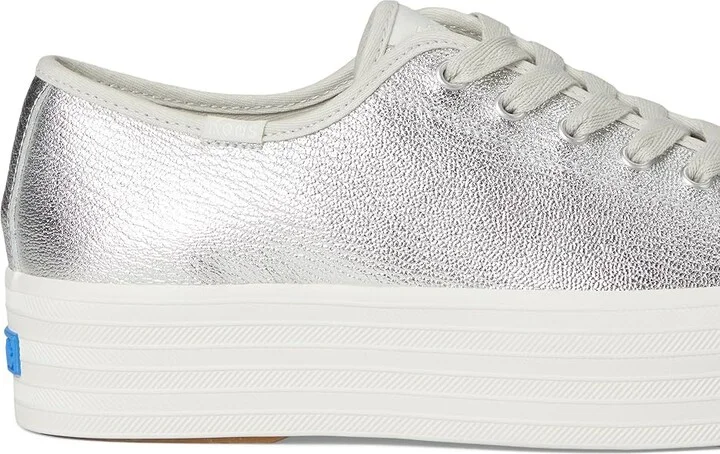 Keds Triple Up Leather Women's Shoes Silver Metallic Leather : 8.5 B - Medium - Image 7