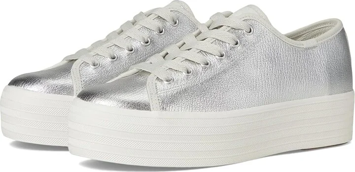 Keds Triple Up Leather Women's Shoes Silver Metallic Leather : 8.5 B - Medium
