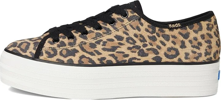 Keds Triple Up Leather Women's Shoes Tan/Black Leopard Suede : 7.5 B - Medium - Image 6