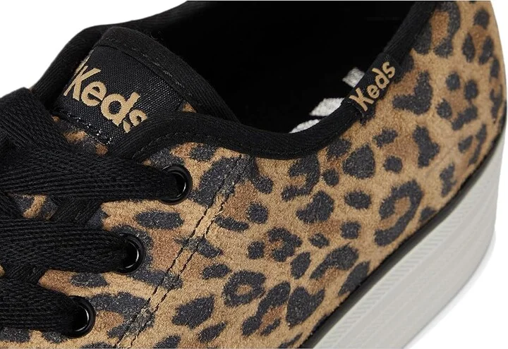 Keds Triple Up Leather Women's Shoes Tan/Black Leopard Suede : 7.5 B - Medium - Image 7