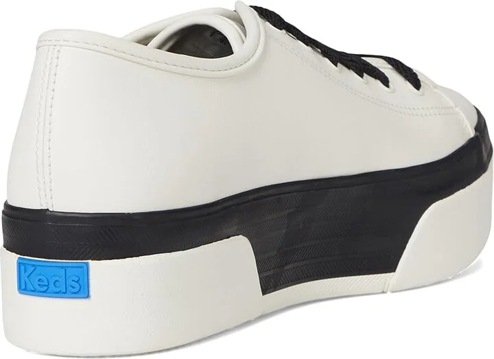 Keds Triple Up Leather Women's Shoes White/Black Bumper Foxing Stripe : 6.5 B - Medium - Image 4