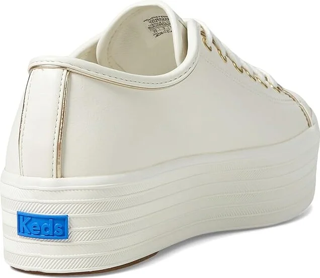Keds Triple Up Leather Women's Shoes White/Gold : 9.5 B - Medium - Image 4