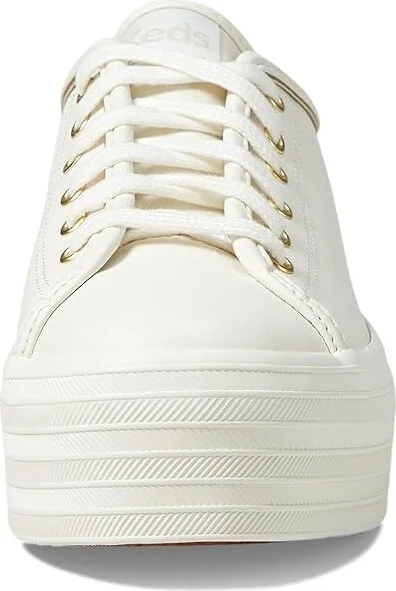 Keds Triple Up Leather Women's Shoes White/Gold : 9.5 B - Medium - Image 5
