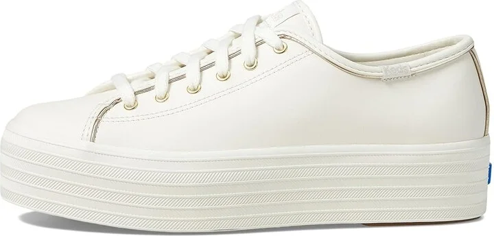 Keds Triple Up Leather Women's Shoes White/Gold : 9.5 B - Medium - Image 6