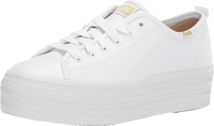 Keds Triple Up Leather Women's Shoes White Leather : 5 B - Medium - Image 2