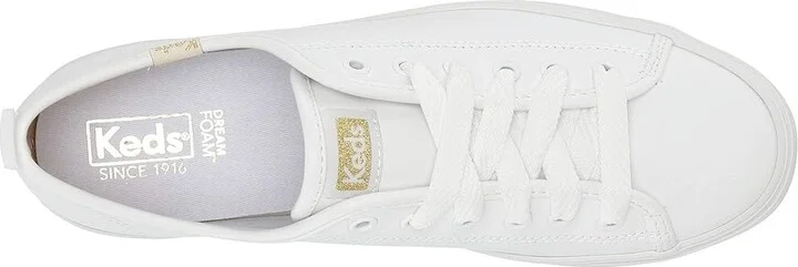 Keds Triple Up Leather Women's Shoes White Leather : 5 B - Medium - Image 3