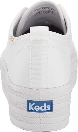 Keds Triple Up Leather Women's Shoes White Leather : 5 B - Medium - Image 5