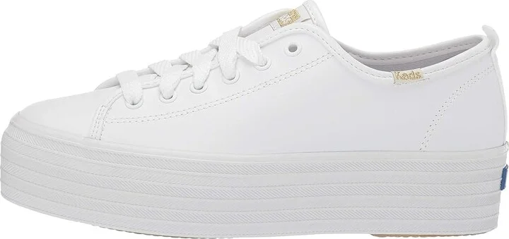 Keds Triple Up Leather Women's Shoes White Leather : 5 B - Medium - Image 7