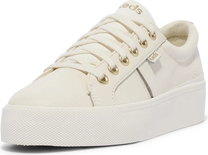 Off White Leather Metallic