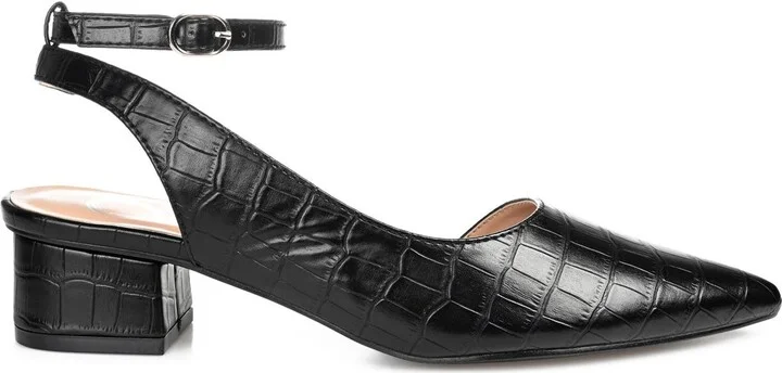 Keefa Croc Embossed Ankle Strap Pump - Wide Width - Image 3