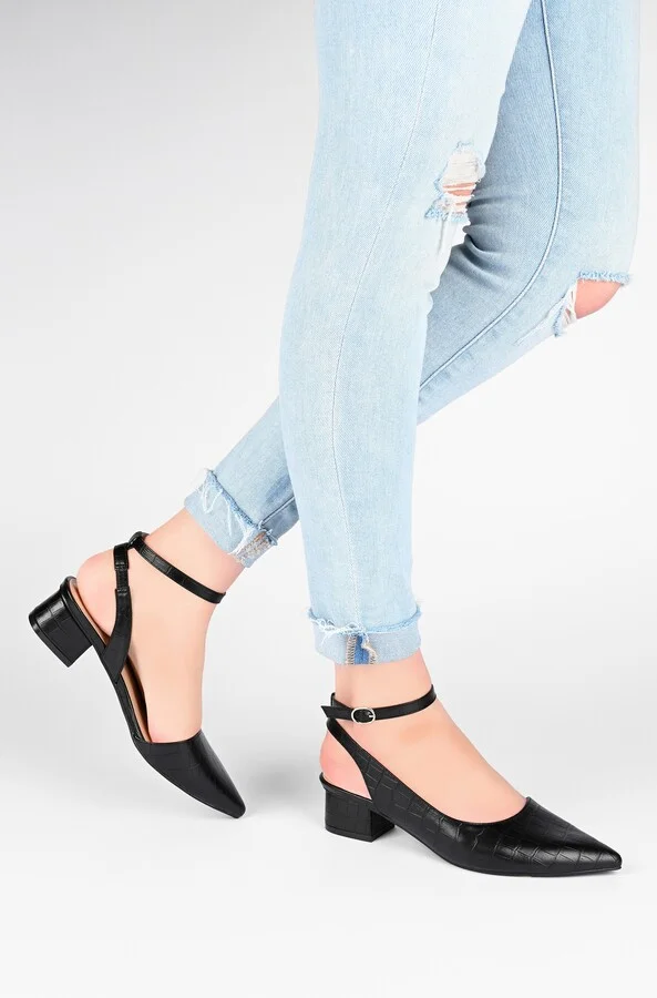 Keefa Croc Embossed Ankle Strap Pump - Wide Width - Image 8