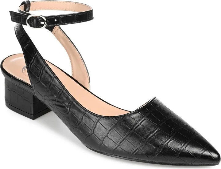 Keefa Croc Embossed Ankle Strap Pump - Wide Width