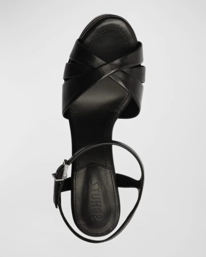 Keefa Leather Ankle-Strap Platform Sandals - Image 2