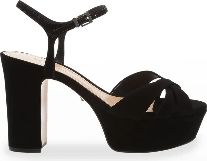 Keefa Nubuck Ankle-Strap Platform Sandals