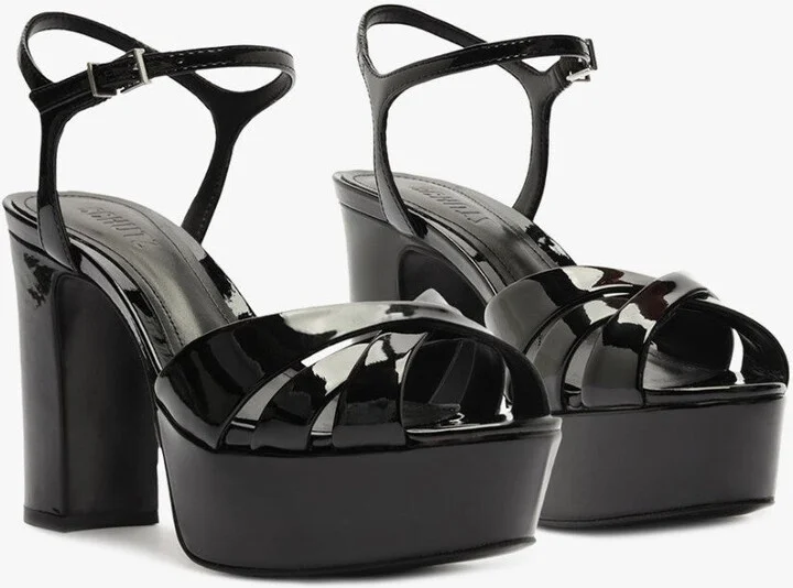 Keefa Sandals Womens US 5.5 Black Ankle Strap Platform Block Heel ZOGG72