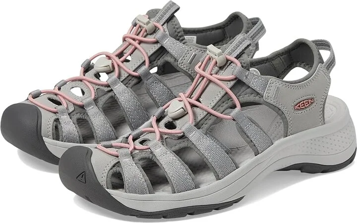 KEEN Astoria West Sandal Women's Shoes Gray/Coral : 9.5 B - Medium, Textile