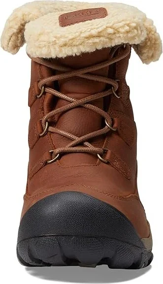 KEEN Betty Boot Short Waterproof Women's Waterproof Boots Brown/Shitake : 6 B - Medium, Leather/Textile - Image 2