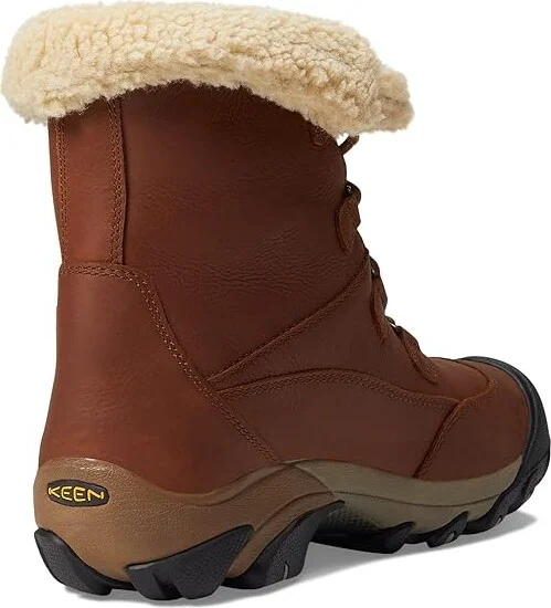 KEEN Betty Boot Short Waterproof Women's Waterproof Boots Brown/Shitake : 6 B - Medium, Leather/Textile - Image 4