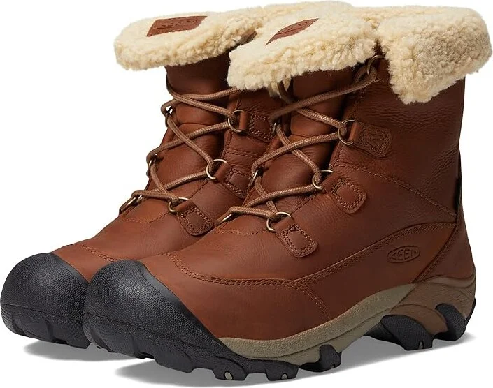 KEEN Betty Boot Short Waterproof Women's Waterproof Boots Brown/Shitake : 6 B - Medium, Leather/Textile
