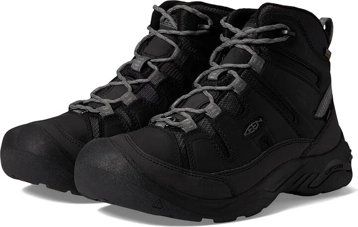 KEEN Circadia Mid Polar Men's Shoes Black/Steel Grey : 9 D - Medium, Leather/Textile