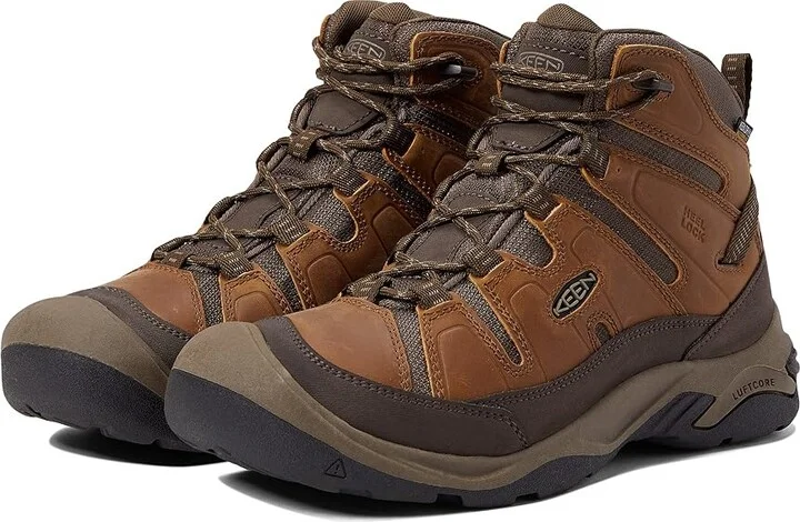 KEEN Circadia Mid Waterproof Men's Waterproof Boots Bison/Brindle : 9 D - Medium, Leather/Textile