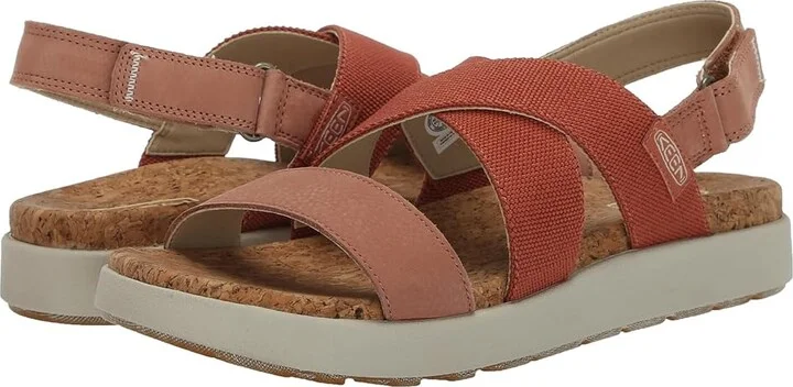 KEEN Elle Crisscross Women's Shoes Baked Clay/Cork : 9.5 B - Medium, Rubber