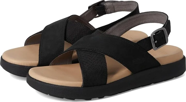 KEEN Elle Luxe Cross Strap Women's Shoes Black/Black : 9.5 B - Medium, Leather