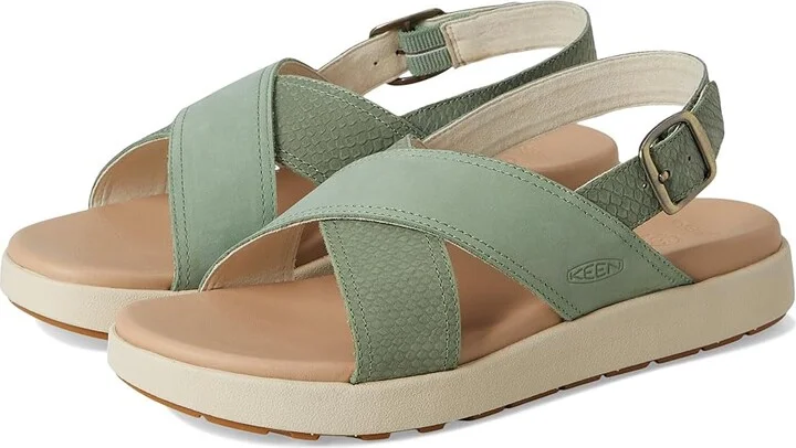 KEEN Elle Luxe Cross Strap Women's Shoes Granite Green/Granite Green : 9.5 B - Medium, Leather