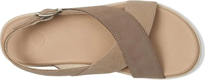 KEEN Elle Luxe Cross Strap Women's Shoes Plaza Taupe/Brindle : 9.5 B - Medium, Leather - Image 2