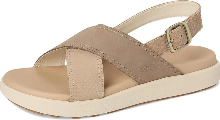 KEEN Elle Luxe Cross Strap Women's Shoes Plaza Taupe/Brindle : 9.5 B - Medium, Leather - Image 5