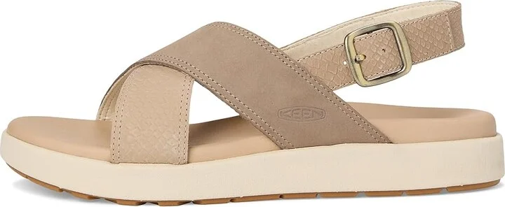 KEEN Elle Luxe Cross Strap Women's Shoes Plaza Taupe/Brindle : 9.5 B - Medium, Leather - Image 6