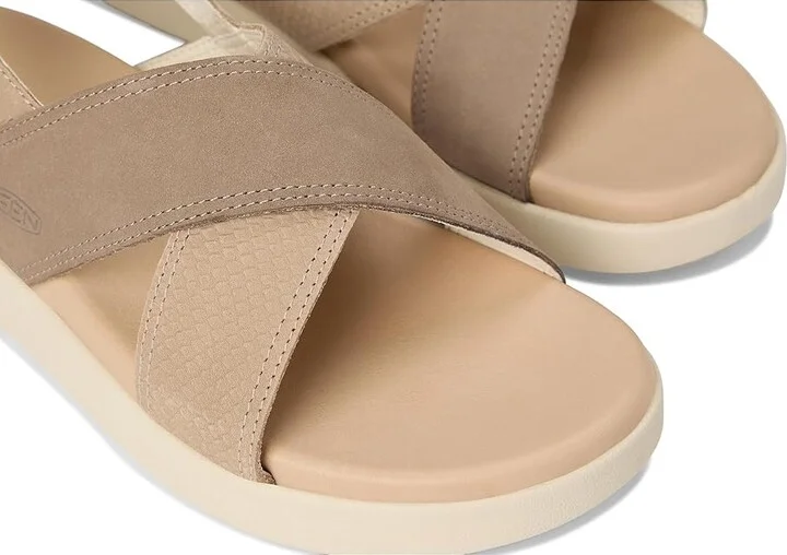 KEEN Elle Luxe Cross Strap Women's Shoes Plaza Taupe/Brindle : 9.5 B - Medium, Leather - Image 7