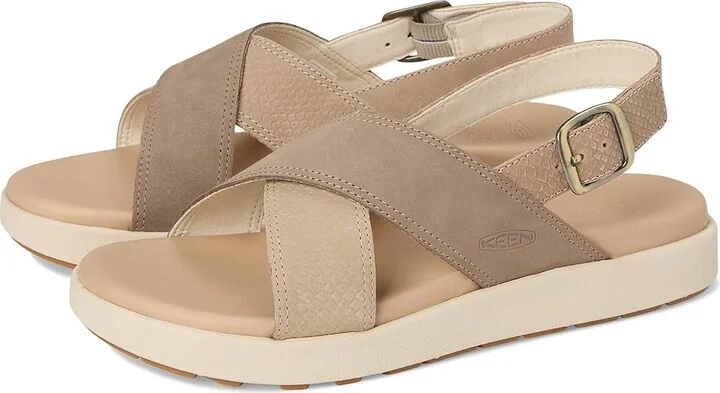 KEEN Elle Luxe Cross Strap Women's Shoes Plaza Taupe/Brindle : 9.5 B - Medium, Leather