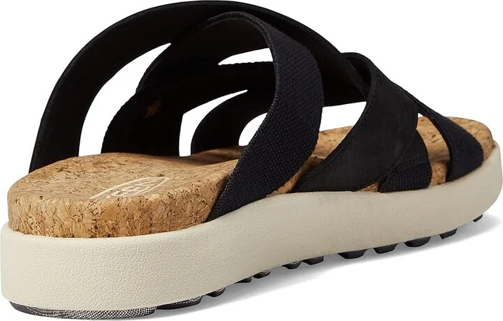 KEEN Elle Mixed Slide Women's Shoes Black/Birch : 9.5 B - Medium, Leather/Textile - Image 4