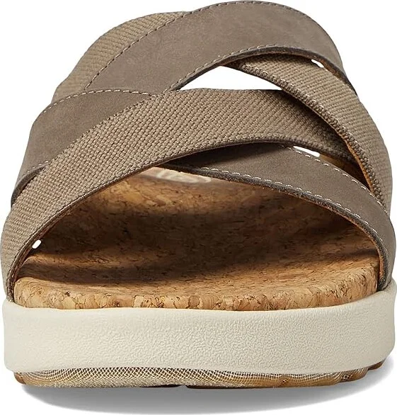 KEEN Elle Mixed Slide Women's Shoes Brindle/Birch : 8.5 B - Medium, Leather/Textile - Image 2