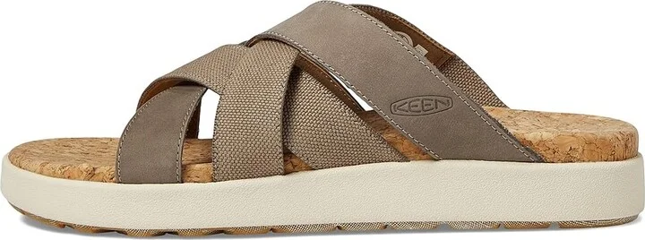 KEEN Elle Mixed Slide Women's Shoes Brindle/Birch : 8.5 B - Medium, Leather/Textile - Image 5