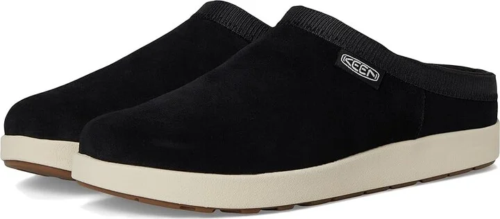 KEEN Elle Mule Suede Women's Clog Shoes Black/Birch : 5 B - Medium, Leather/Suede