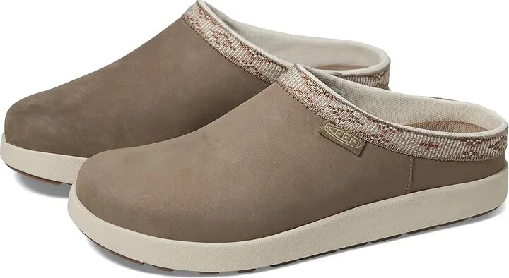 KEEN Elle Mule Suede Women's Clog Shoes Brindle/Birch : 9.5 B - Medium, Leather/Suede