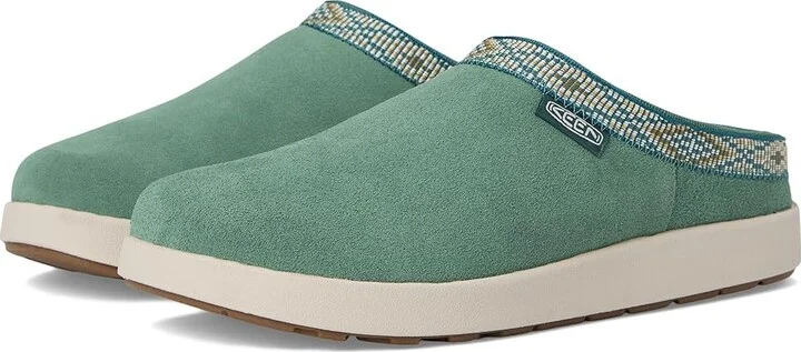 KEEN Elle Mule Suede Women's Clog Shoes Dark Forest/Birch : 11 B - Medium, Leather/Suede