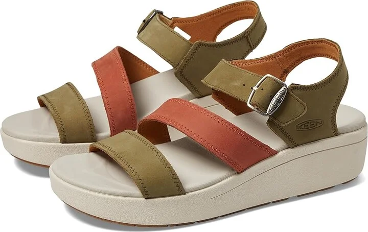KEEN Ellecity Backstrap Women's Shoes Martini Olive/Baked Clay : 9 B - Medium, Leather