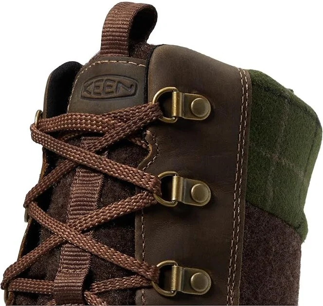 KEEN Greta Tall Boot Waterproof Women's Waterproof Boots Dark Earth/Green Plaid : 9.5 B - Medium, Leather/Rubber - Image 5
