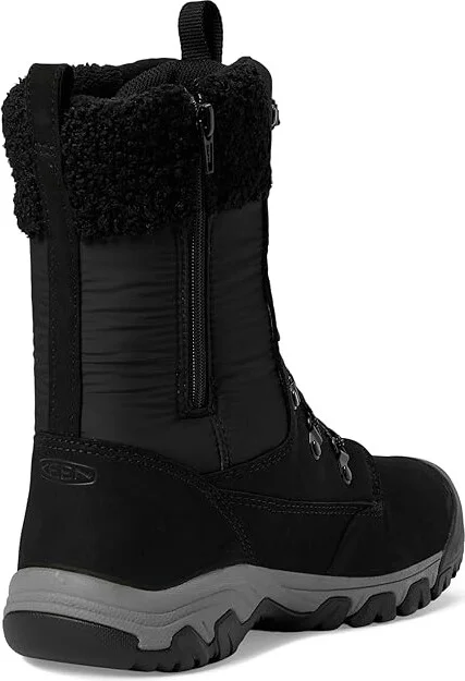 KEEN Greta Tall Classic Waterproof Women's Snow Shoes Black/Black : 9 B - Medium, Leather - Image 4