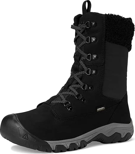 KEEN Greta Tall Classic Waterproof Women's Snow Shoes Black/Black : 9 B - Medium, Leather - Image 5