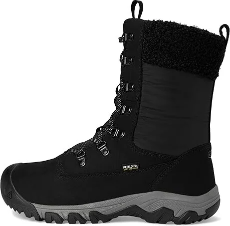 KEEN Greta Tall Classic Waterproof Women's Snow Shoes Black/Black : 9 B - Medium, Leather - Image 6