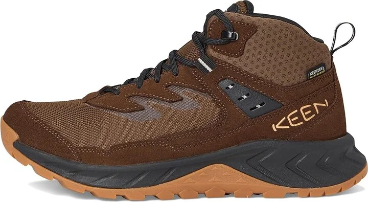 KEEN Hightrail Mid Waterproof Men's Hiking Boots Dark Earth/Oak Buff : 9.5 D - Medium, Leather - Image 6