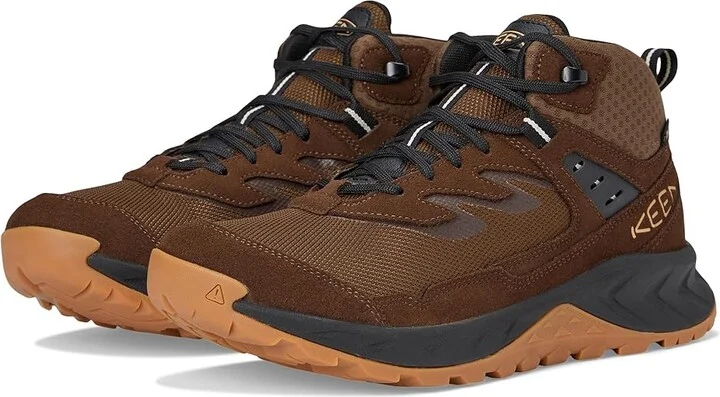 KEEN Hightrail Mid Waterproof Men's Hiking Boots Dark Earth/Oak Buff : 9.5 D - Medium, Leather