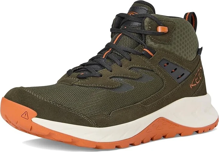 KEEN Hightrail Mid Waterproof Men's Hiking Boots Forest Night/Gold Flame : 9 D - Medium, Leather - Image 5
